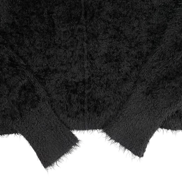 Free People Icing Pullover Fuzzy V-Neck Sweater Black Medium - Picture 14 of 16